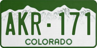 CO license plate AKR171