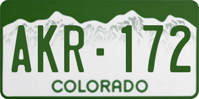 CO license plate AKR172