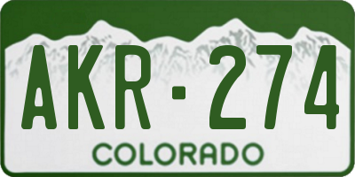 CO license plate AKR274