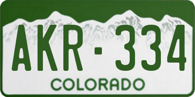 CO license plate AKR334