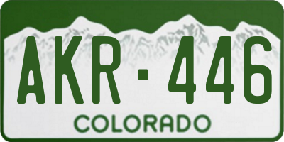 CO license plate AKR446