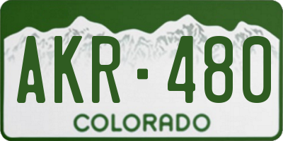 CO license plate AKR480