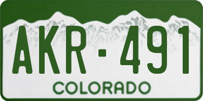 CO license plate AKR491