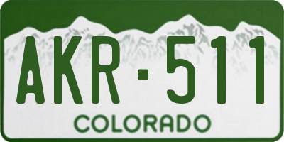 CO license plate AKR511