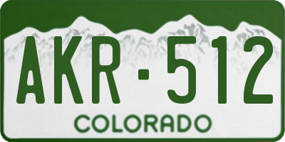 CO license plate AKR512