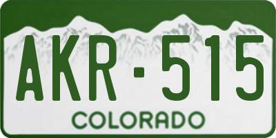 CO license plate AKR515