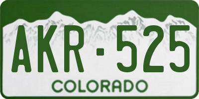 CO license plate AKR525