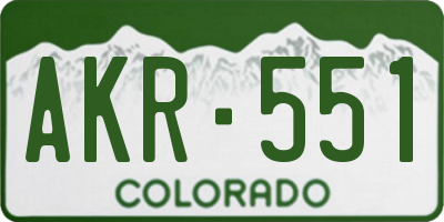 CO license plate AKR551