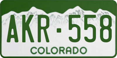 CO license plate AKR558