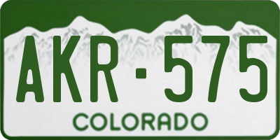 CO license plate AKR575