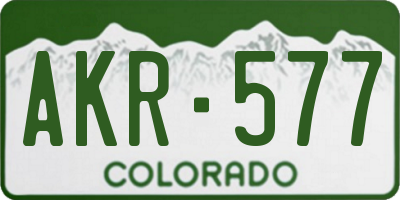 CO license plate AKR577