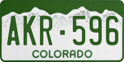 CO license plate AKR596
