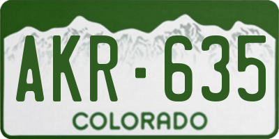 CO license plate AKR635