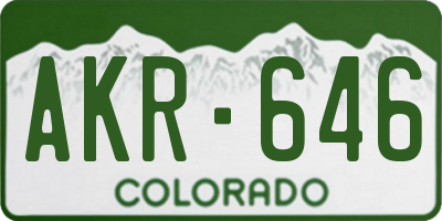 CO license plate AKR646