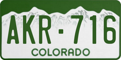 CO license plate AKR716