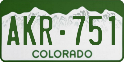 CO license plate AKR751