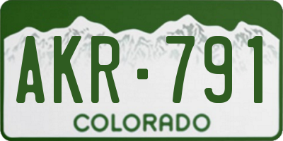 CO license plate AKR791