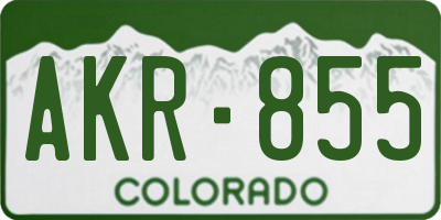 CO license plate AKR855