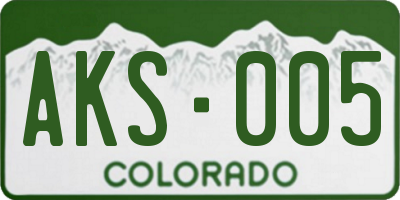 CO license plate AKS005