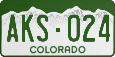 CO license plate AKS024
