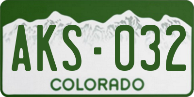 CO license plate AKS032