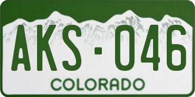 CO license plate AKS046
