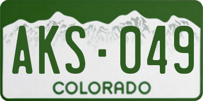 CO license plate AKS049