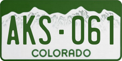CO license plate AKS061