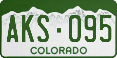 CO license plate AKS095