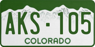 CO license plate AKS105