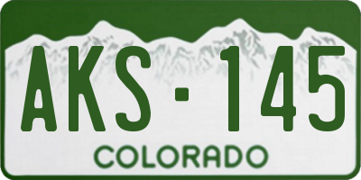 CO license plate AKS145