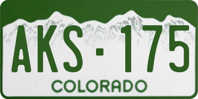 CO license plate AKS175