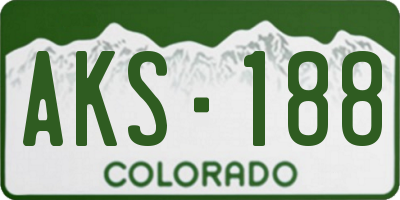CO license plate AKS188