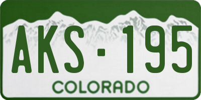 CO license plate AKS195