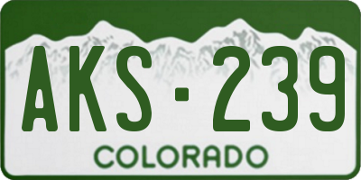 CO license plate AKS239