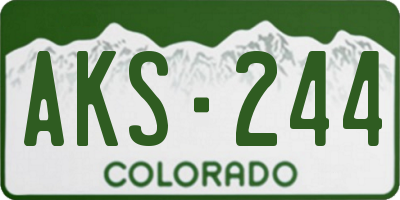 CO license plate AKS244