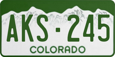 CO license plate AKS245