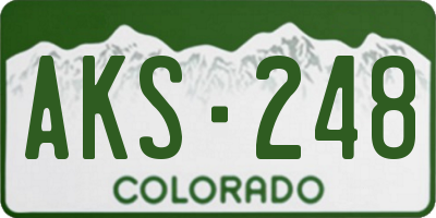 CO license plate AKS248
