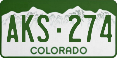 CO license plate AKS274