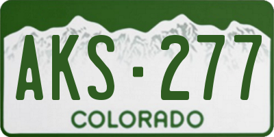 CO license plate AKS277