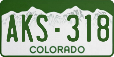 CO license plate AKS318