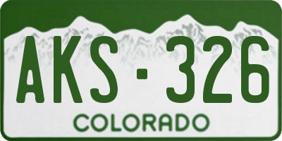 CO license plate AKS326