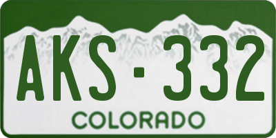CO license plate AKS332