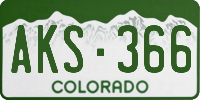 CO license plate AKS366