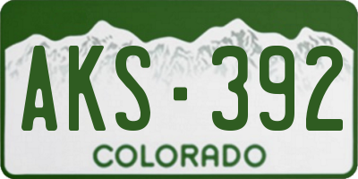 CO license plate AKS392
