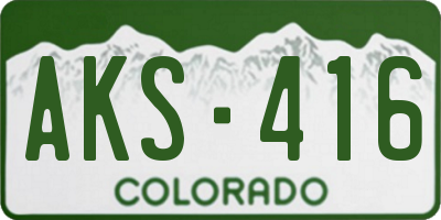CO license plate AKS416