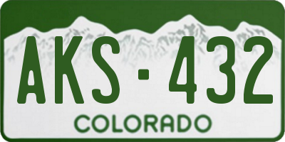 CO license plate AKS432