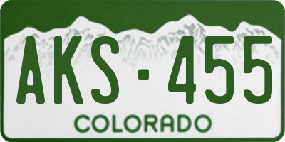 CO license plate AKS455
