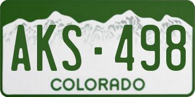 CO license plate AKS498