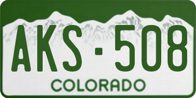 CO license plate AKS508